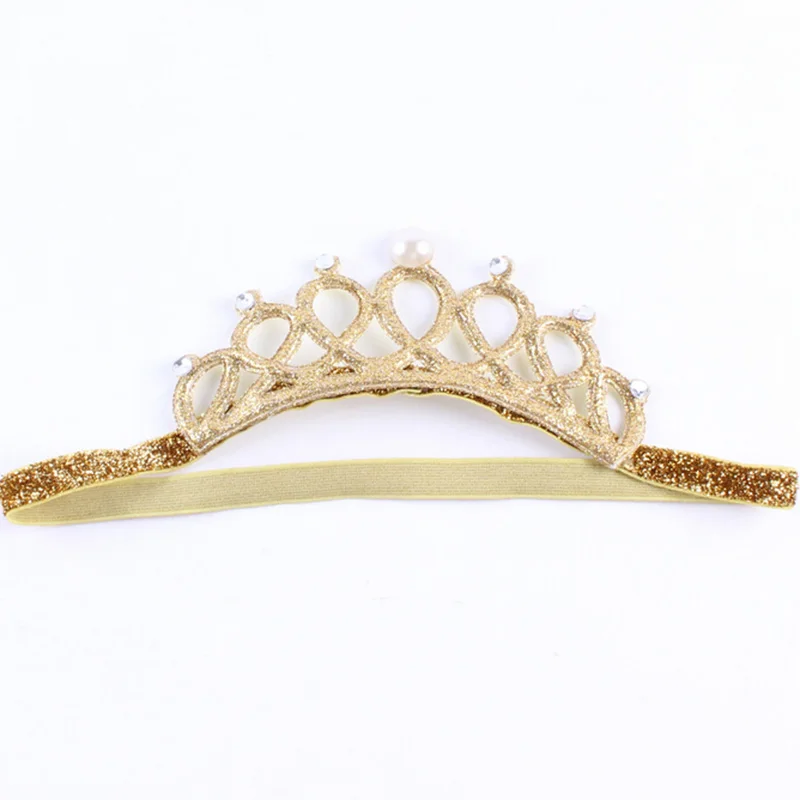 Повязка на голову для новорожденных золотистая/серебристая|crown baby headband|princess tiara