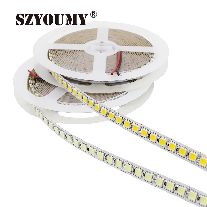 

SZYOUMY SMD 5054 LED Strip 5M 120leds/m Flexible Tape Light 600LEDS 5M/ROLL DC12V more bright than 5050 2835 5630 Cold white