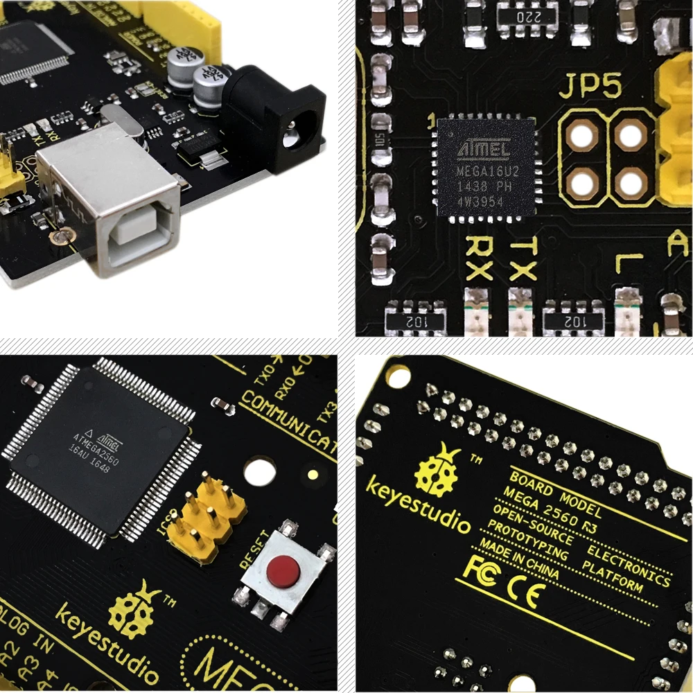 1 шт. Keyestudio MEGA 2560 R3 макетная плата+ 1 шт. USB кабель+ руководство для Arduino Mega