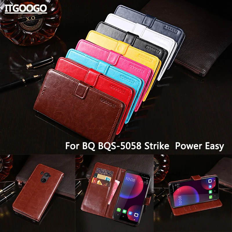 Itgoogo для BQ 5058 чехол 5 0 &quotВысокое качество кожаный флип BQS Strike Мощность легкая