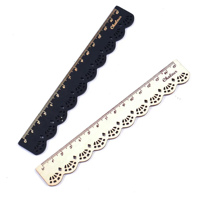 

Trendy Vintage Stationery Lace Wood Sewing Ruler school supplies Measuring Tapes