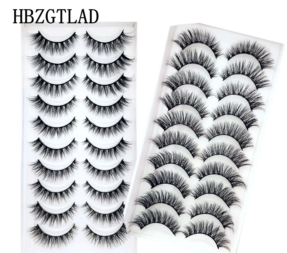 

HBZGTLAD NEW 10 pairs Fake Mink Eyelashes 3D Natural False Eyelashes 3d Mink Lashes Soft Eyelash Extension Makeup Kit Cilios