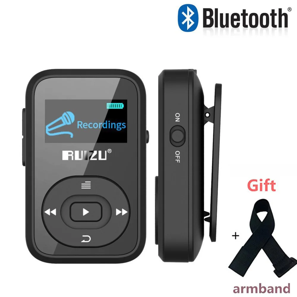 Мини спортивный MP3 плеер RUIZU X26 с Bluetooth fm радио поддержкой SD карты 8 Гб|mp3 music player|music