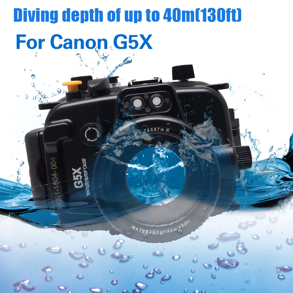 Водонепроницаемый чехол для подводной съемки Mcoplus Canon G5X 40 м/130 футов|Сумки