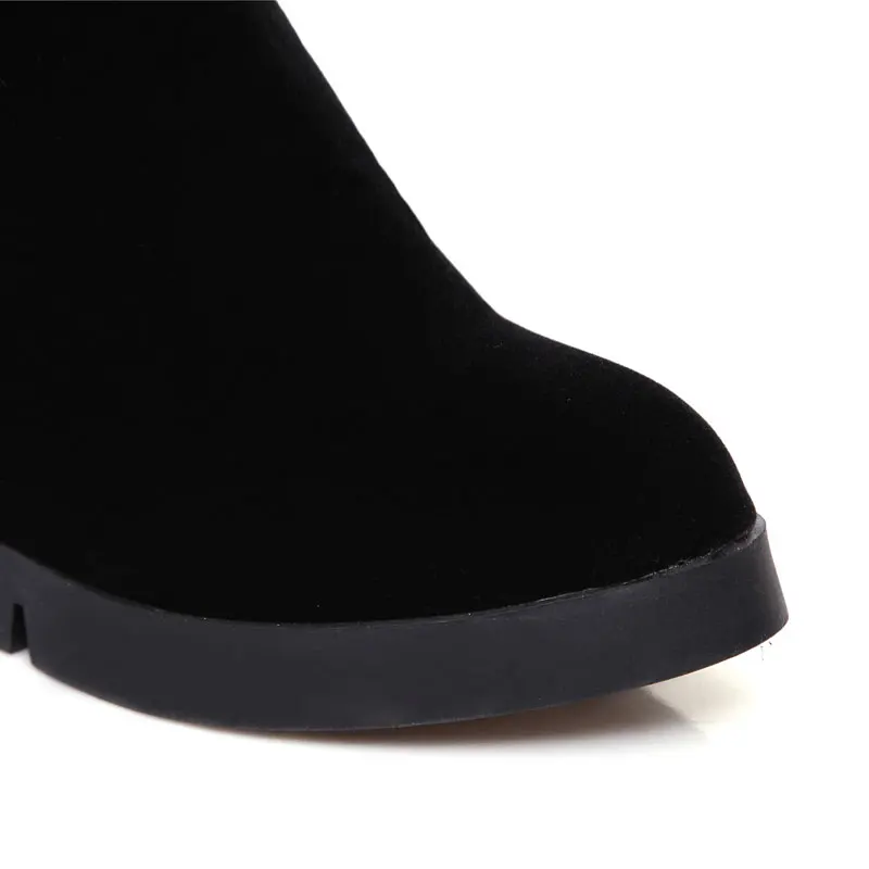 Tangnest/женские сапоги до колена новые из флока женские высокие увеличивающие рост