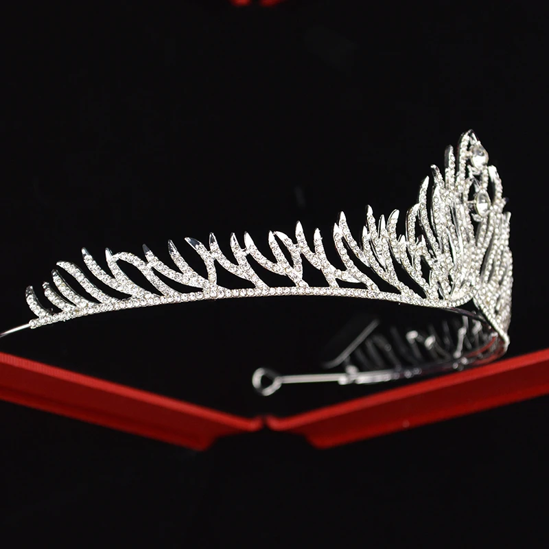 FMSWD Silver Rhinestone Crown For Beloved Girl Handmade Bride Wedding Headdress Birthday Party Hair Accessories | Украшения и