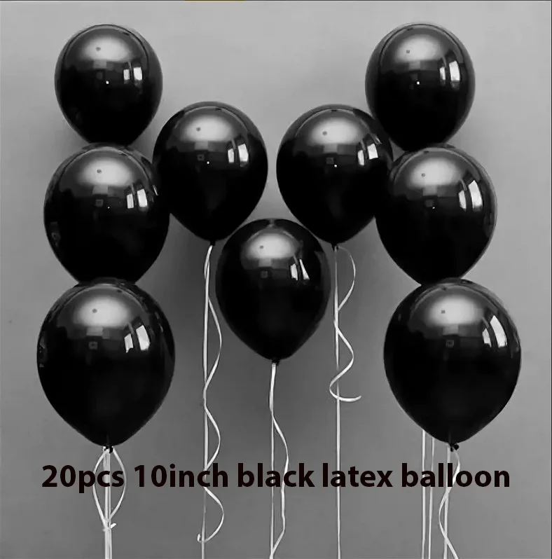 black 20 шт 10 дюймов розовые круглые латексные шарики девушки женщины счастливый день рождения воздушные шары надувные шары для свадьбы, помолвки Декор балон - Цвет: black