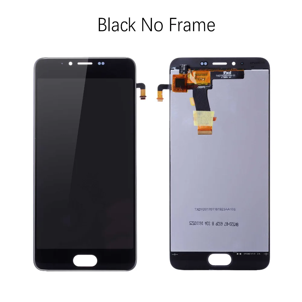 Дисплей для MEIZU M5 M611H LCD в сборе с тачскрином на рамке 5.2'' черный белый