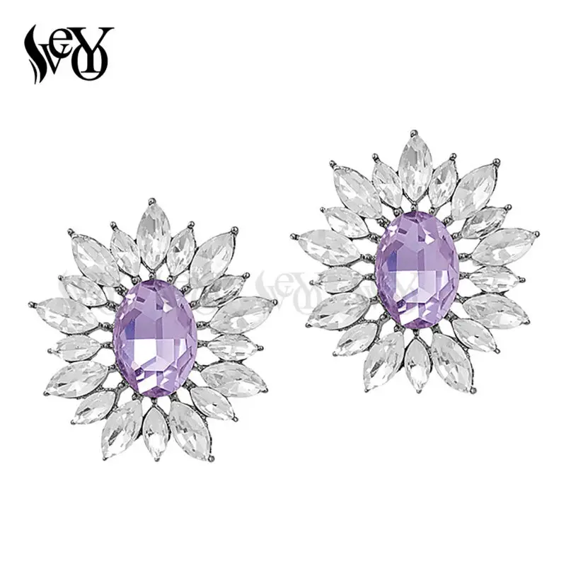 Классические серьги гвоздики VEYO для женщин из цинкового сплава с кристаллами