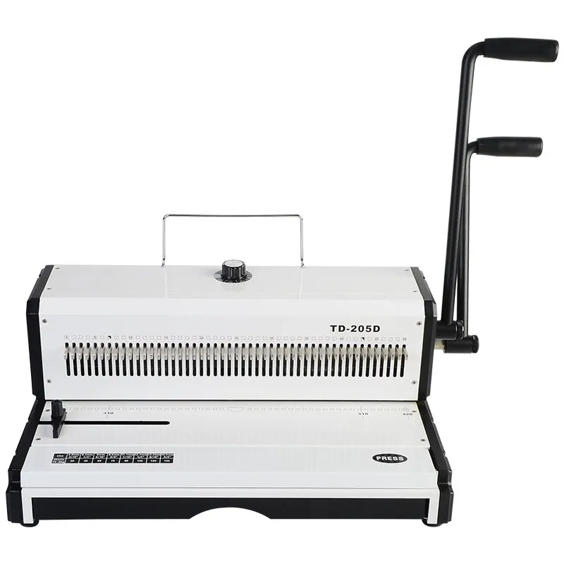 A3 Binding Machine TD-205D 49 Hole Square Hole Iron Ring Adjustable Double Coil Calendar Menu Punching Machine Binder Puncher