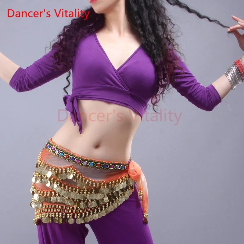 Новинка 2017 брендовый костюм для танца живота повседневный с коротким рукавом и v