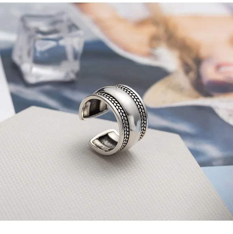 Boho, новинка, 925 пробы, серебряные, большие, круглые кольца для женщин, для помолвки, открытый, античный палец, праздничная бижутерия с кольцами, Anillos, подарки для девочек