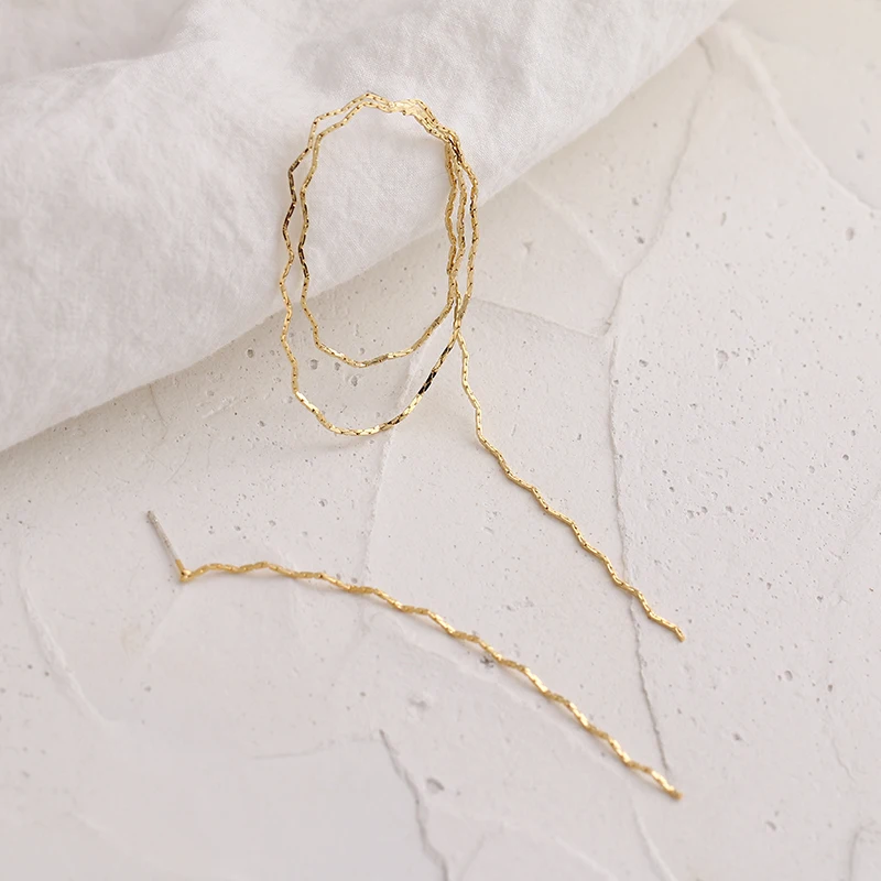 Женские ассиметричные серьги YMYW длинные медные серьги-подвески в Корейском