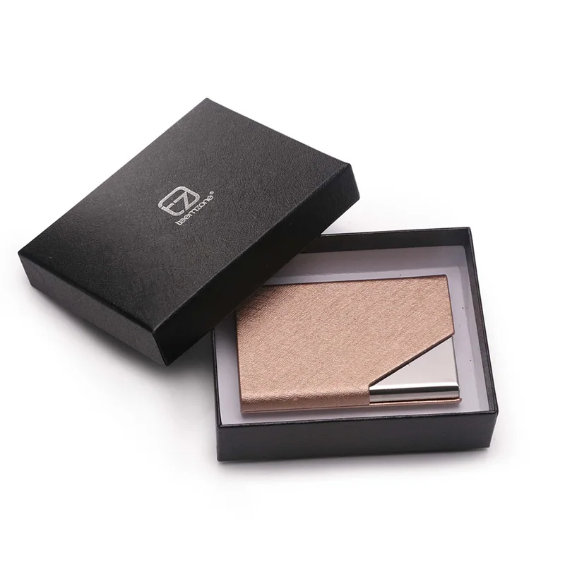 Teemzone модные кожаные нержавеющая сталь Функция Card Case бизнес держатель для карт