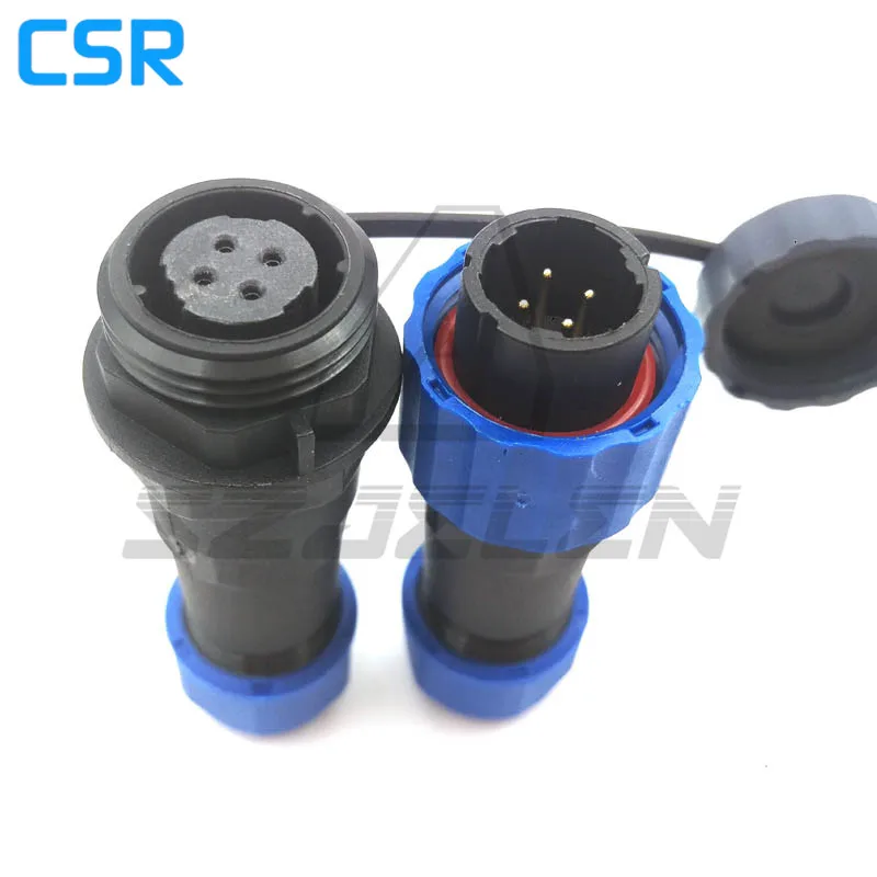 Водонепроницаемый авиационный разъем SD16 4 контактный для кабеля питания IP67