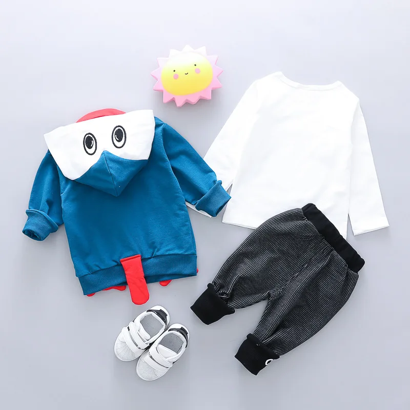 3PCS Boys Clothing set Cotton Spring Baby Clothes Autumn Casual Penguin Pattern Outfits Infant Sportwear Kids Suit Costume | Детская