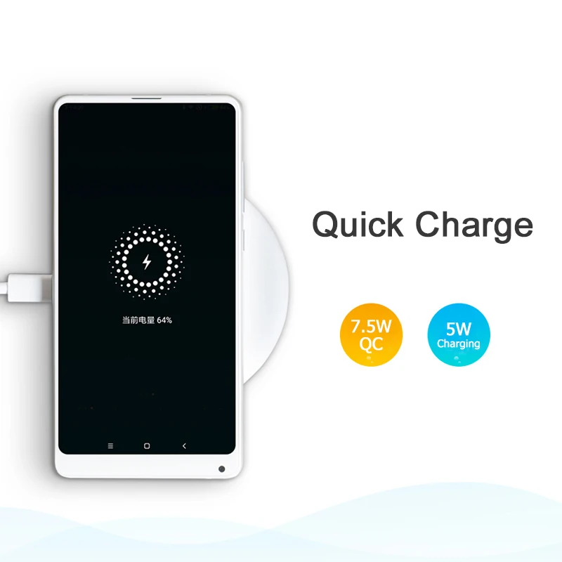 Оригинал Сяо mi Беспроводной Зарядное устройство Qi Smart Quick Charge Тип-с быстро для X 2 s