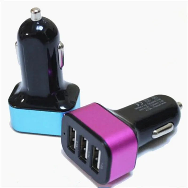 Мини универсальное автомобильное зарядное устройство 5.1A 3 USB порта для iPhone 4 4S 5 5S
