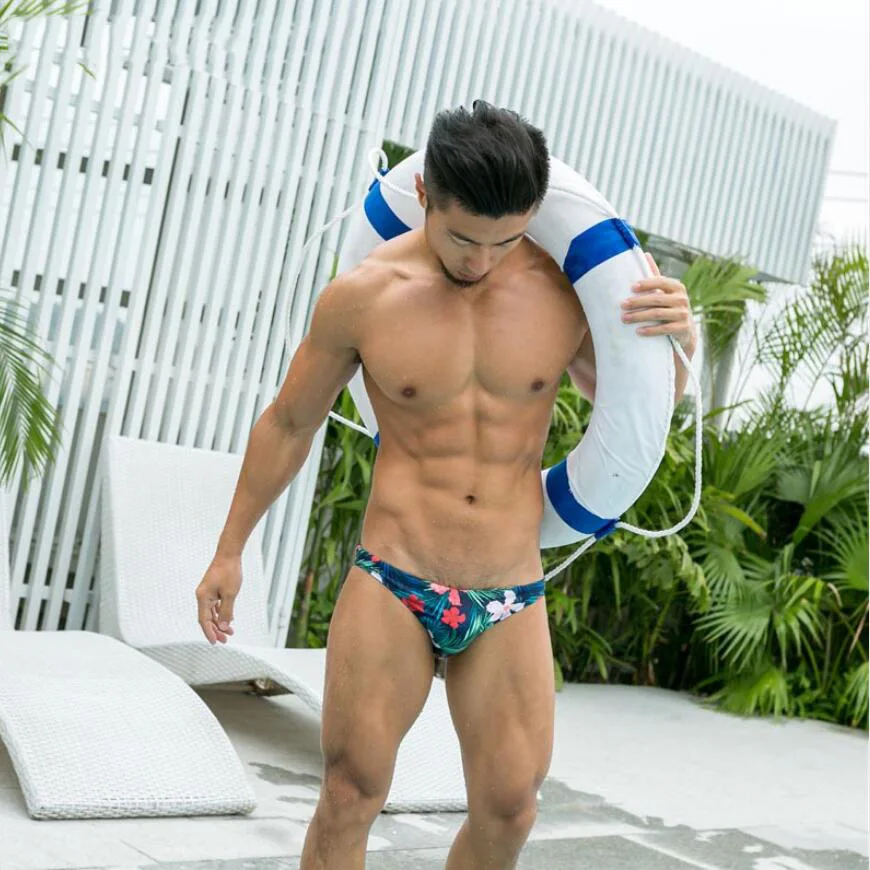 7 Узор Сексуальные мужские плавки для серфинга шорты бермуды с узорами листьев