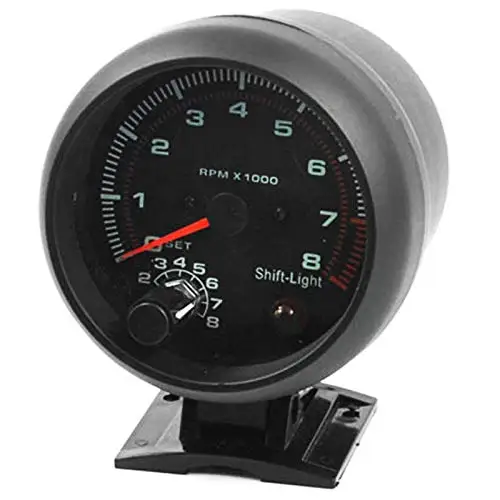 Universal 3.75 inch 12V White LED Backlit Tachometer Gauge with Red Shift Light for Auto Gasoline Car 0-8000 RPM | Автомобили и