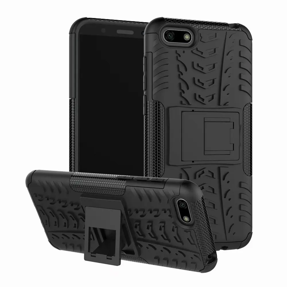 black Гибридный мягкий чехол+ жесткий чехол для huawei Honor 7A, чехол на заднюю панель, противоударный защитный чехол для Honor 7A 7 A DUA-L22 RU версия 5,45" - Цвет: black
