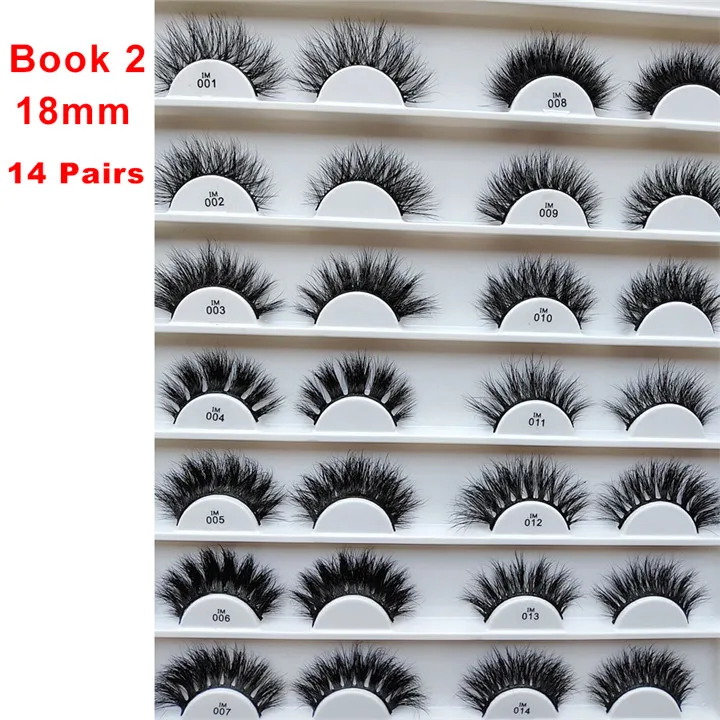 Book -2 14 Pairs Натуральные ресницы из меха норки Книга ручной работы накладные макияж ресниц 3d норковые ресницы книга поддельные искусственные ресницы искусственные фареты Maquiagem - Цвет: Book -2 14 Pairs