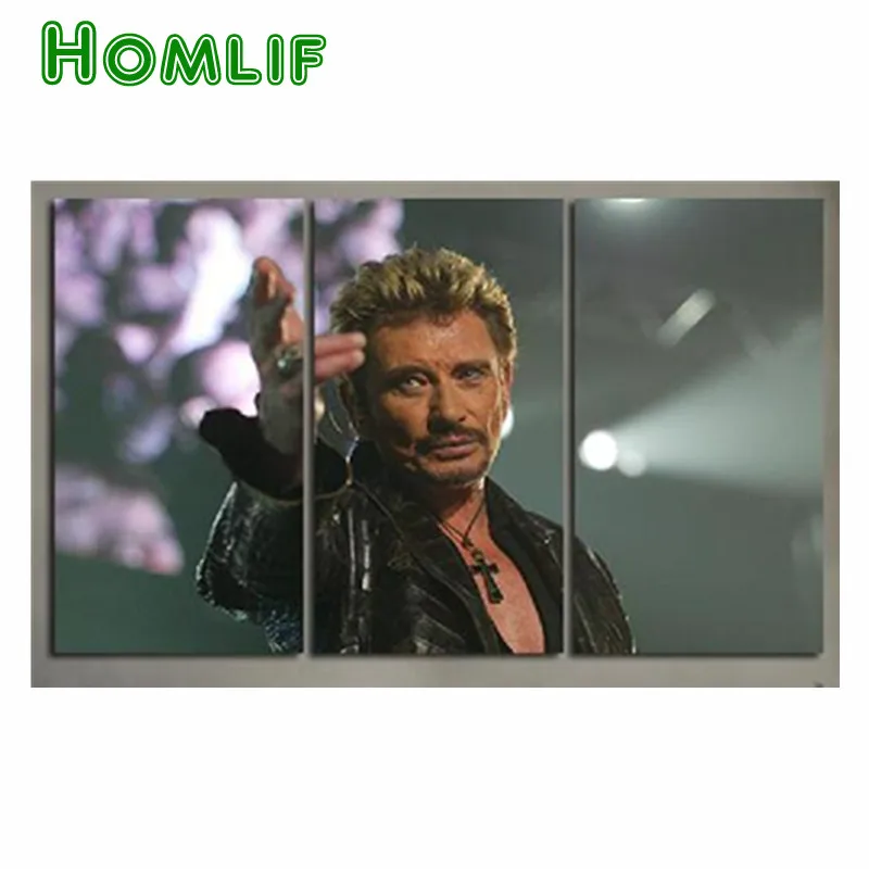 

3pcs rock singer 5D diamond painting French Johnny Hallyday diy cross stitch diamond embroidery set needlework diamond painting