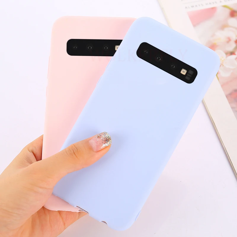 Силиконовые Карамельный цвет чехол для samsung Galaxy A10 A20 A30 A40 A50 A70 A60 чехол для samsung S10 плюс S10e 5g Мягкая обложка чехол