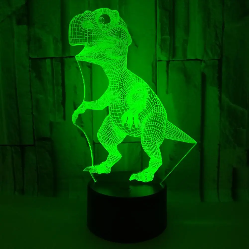 

3D Illusion Lamp Tyrannosaurus Rex Lamp Optical 7 LED Colors Changing for Kids Room Birthday Gifts for Boys Girls Child Dinosaur