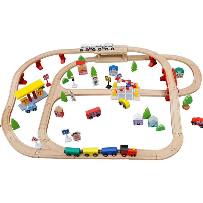 100 шт Деревянные не вредит экологии эвкалипта деревянные блоки имитация рельсы