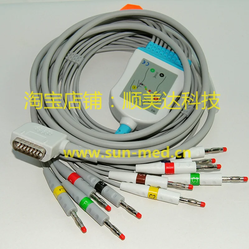 Совместимый Kenz кабель для ЭКГ с leadwires 10 проводов (E10 KZ2 B/I)|cable ecg|cable ccable lead |