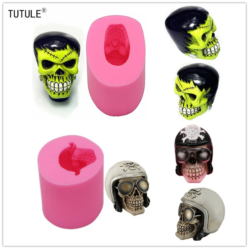 

Gadgets - Human head skull skeleton skull silicone mold soap cake candle chocolate pudding mold decoration Halloween