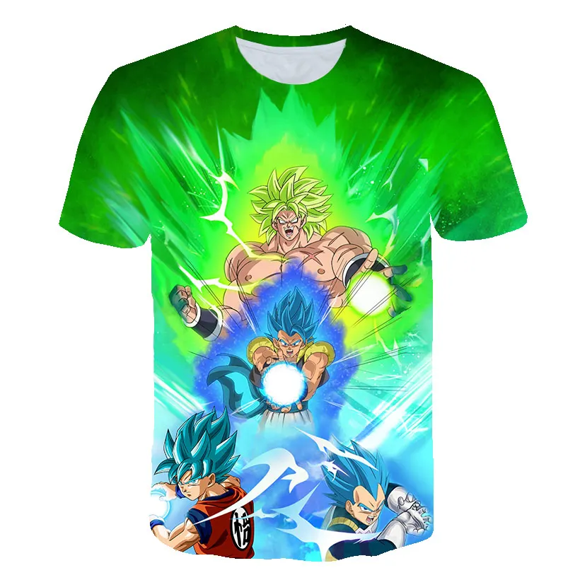 Супер Saiyan 3D футболка аниме Dragon Ball Z Goku летние модные футболки для мужчин/мальчиков