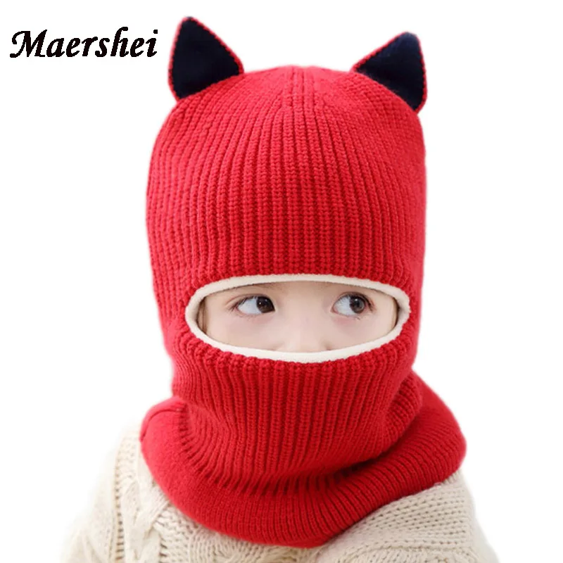 MAERSHEI/Новинка года; зимняя шапка для маленьких девочек; Теплая Бархатная шапка вязаная шапка; Детская Балаклава; Маска; шапки; Gorras