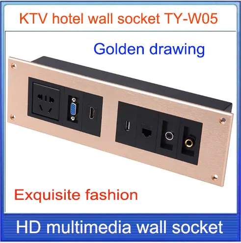 Настенная розетка/HD HDMI/VGA USB Сеть RJ45 видеозвук панель/мультимедиа домашние