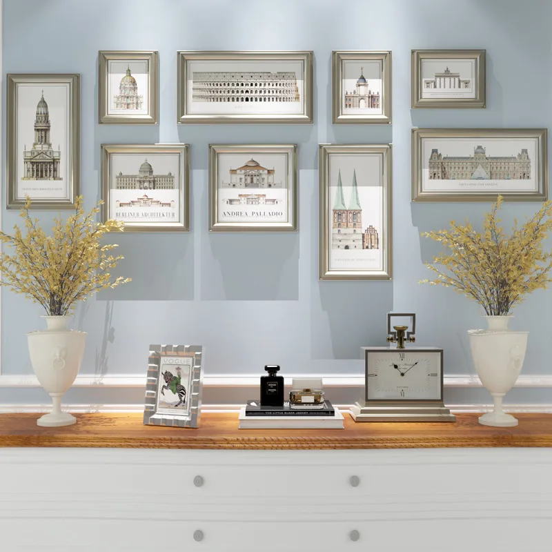 Винтаж Архитектура рамки для картин настенные фоторамки 9 шт./компл. с