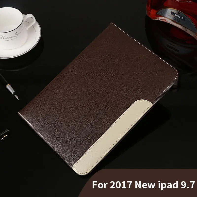 For new ipad-05 Дюймов для iPad pro 10,5 12,9 дюймов роскошный стенд чехол для IPAD 9,7 Чехол ручной держатель ремень бизнес книга раскладушка Fundas - Цвет: For new ipad-05