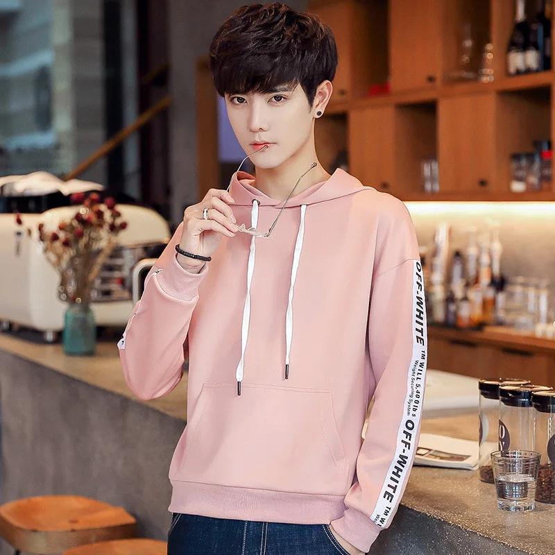 2018 осенний пуловер Мужской с длинным рукавом буквенным принтом модный Досуг v