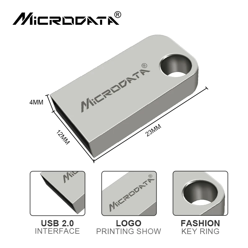 Супер мини металлический флэш накопитель USB 100% настоящий 64 ГБ 32 16 8 4 Серебристые