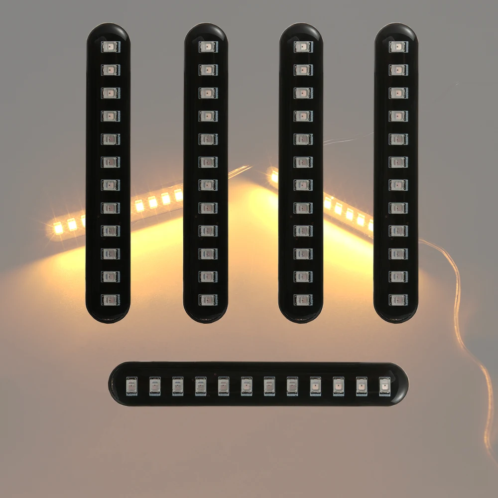 Универсальный 2 шт. последовательного вода течет 12 LED мини полоски автомобиля