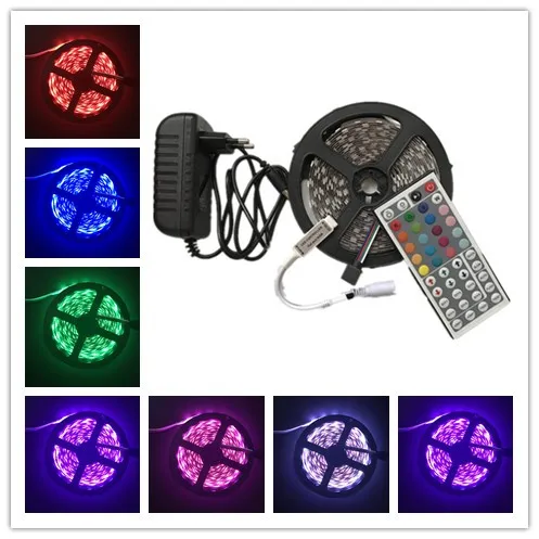 RGB СВЕТОДИОДНАЯ лента SMD 5050 Светодиодная Диодная 5 м с 44 клавишным ИК пультом +
