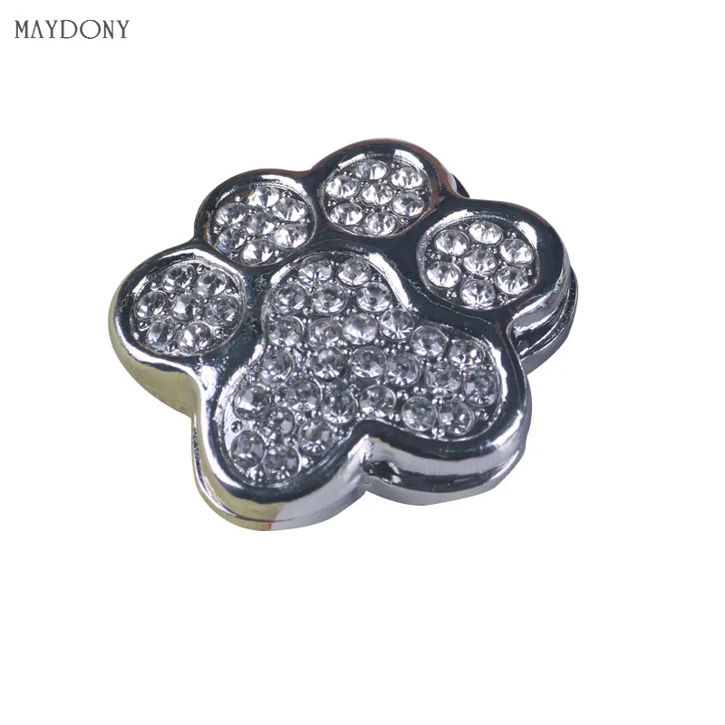 XT166 Rhinestone  Magnet Brooch Pin headwear Crystal dog paw Hijab Pins strong magnetic pin