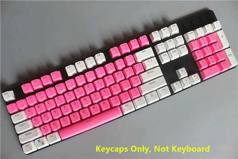 87/104 ключей розовый белый PBT Doubleshot с подсветкой ключ крышка s ANSI OEM для вишни MX