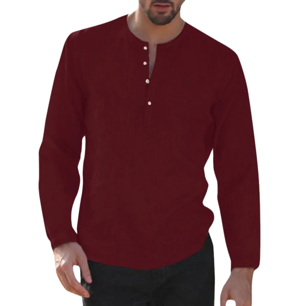 Бесплатная Страусиная Мужская футболка свободная хлопковая льняная с длинными