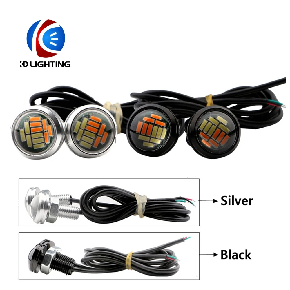 KD 1 пар/лот ДХО &quotОрлиный глаз&quot 4014 12SMD светодиодный 23 мм белый поворотный желтый