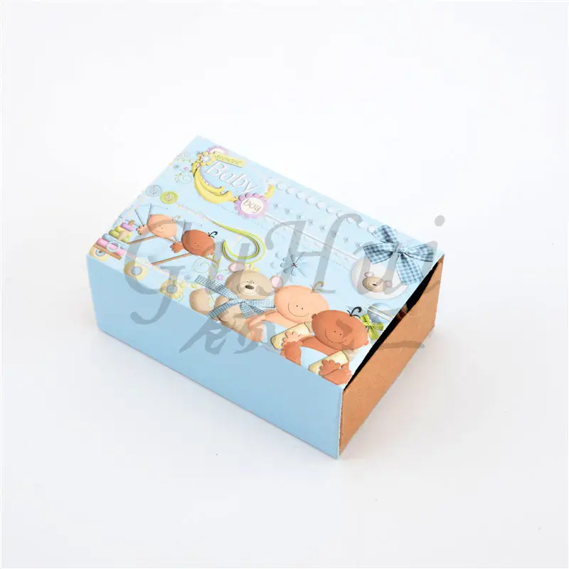 Очаровательная коробка для конфет с медведем крещения детского праздника