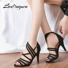 Женские кроссовки Ladingwu, фланелевые, сетчатые, красные, коричневые, черные, каблук 9 см