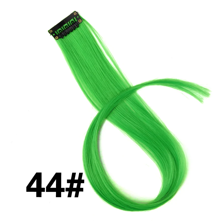 44 Alileader код цельнокроеное платье 1 клип в Синтетические пряди для наращивания волос Ombre 20 Цвета 50 см длинные прямые клип на Наращивание натуральных волос Для женщин Обувь для девочек - Цвет: 44