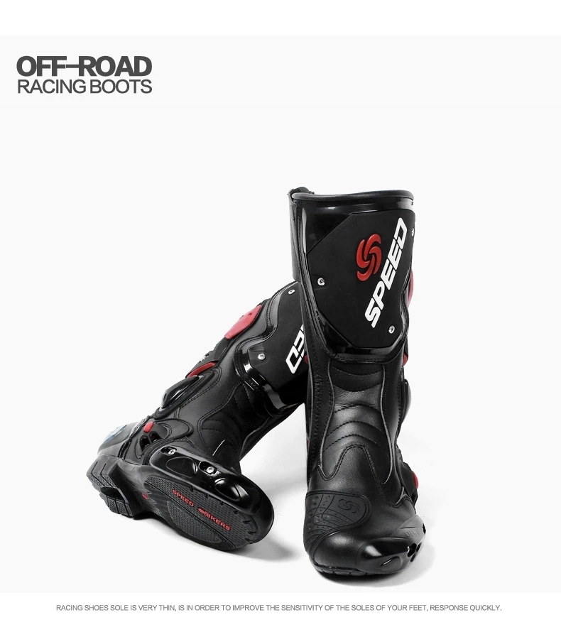 PRO-BIKER SPEED BIKERS мотоциклетные ботинки для мотогонок, мотокросса, внедорожника, мотоциклетная обувь, черный/белый/красный, размер 40/41/42/43/44/45