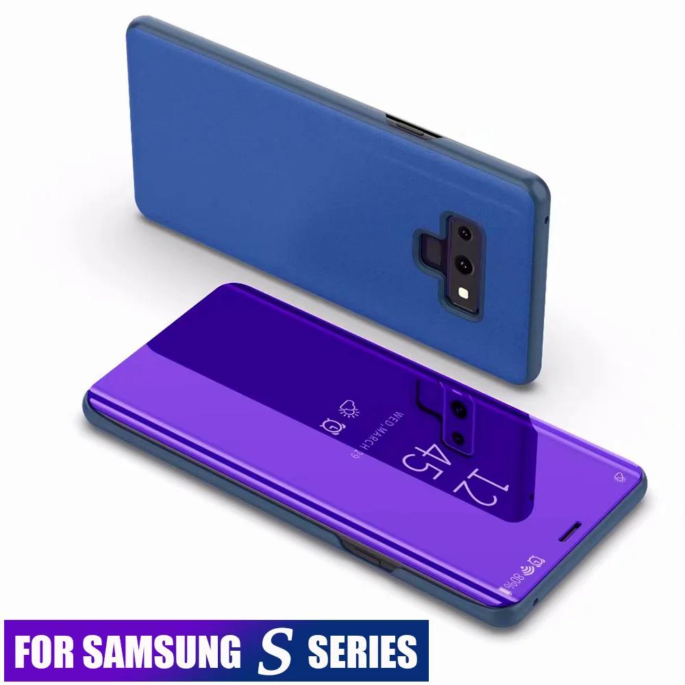 Умный зеркальный флип-чехол для samsung S10e S10 Plus S9 S8 Plus S7 Edge кожаный чехол для Note 10 Pro Note 8 9 S6 Edge Plus чехол s